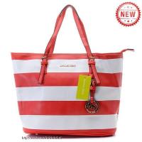 michael kors striped reizen medium rood wit bakken Outlet Ebay jib2r933